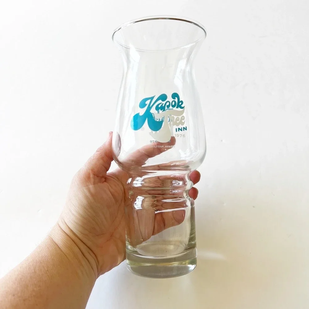 Kapok Tree Inn Peter Pan 1976 Tiki Bar Hurricane Glasses Set Of 2 Vintage Glass